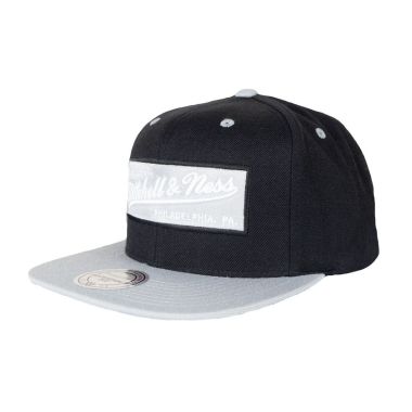 Mitchell & Ness Box Logo Snapback Cap Black Grey