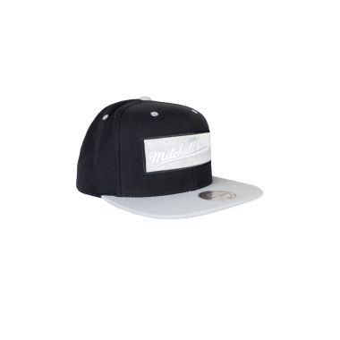 Mitchell & Ness Box Logo Snapback Cap Black Grey