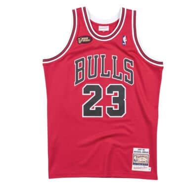 NBA Authentic Jersey Chicago Bulls Road Finals Michael Jordan 1997-98 Red