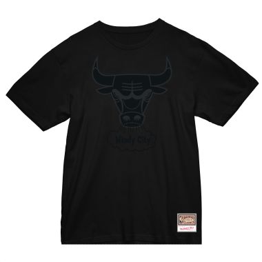 NBA Black Tonal Print Tee Bulls