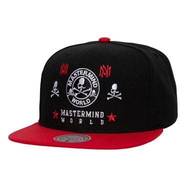 Mitchell & Ness X Mastermind Snapback Cap Black Red