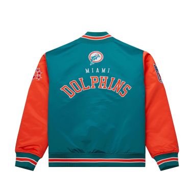 NFL Primetime Heavyweight Satin Jacket Miami Dolphins