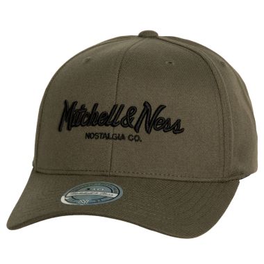 Mitchell & Ness Branded Pin script 110 6-panel Snapback Cap Olive 