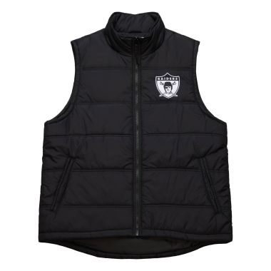 NFL In The Clutch Puffer Vest Vintage Logo Raiders