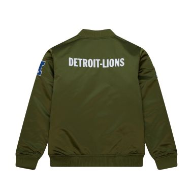 NFL Satin Bomber Jacket Detroit Lions
