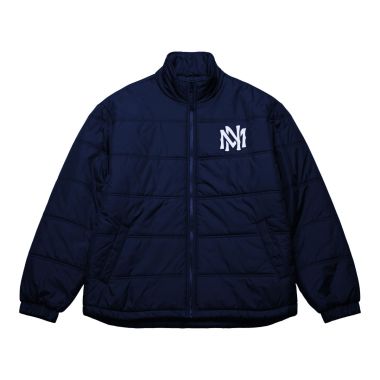 Mitchell & Ness In The Clutch Vintage Logo Puffer Jacket Navy 