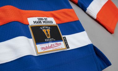 Blue Line Mark Messier Edmonton Oilers 1986 Jersey