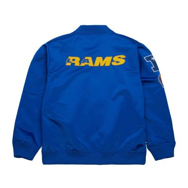 NFL Lightweight Satin Bomber Jacket Vintage Logo Los Angeles Rams