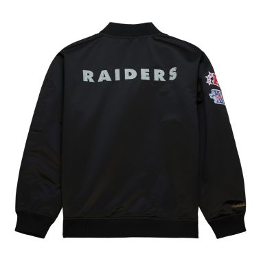 NFL Lightweight Satin Bomber Jacket Vintage Logo Raiders