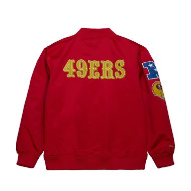 NFL Lightweight Satin Bomber Jacket Vintage Logo San Francisco 49'ers