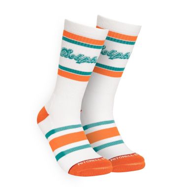 NFL Team Stripes Crew Socks Miami Dolphins