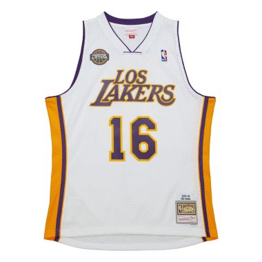 NBA White  Swingman Jersey Los Angeles Lakers 2008 Pau Gasol
