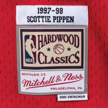 Shop Mitchell & Ness Chicago Bulls Scottie Pippen 1997-1998 Road Swingman  Jersey SMJYGS18153-CBUSCAR97SPI red