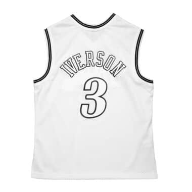 Sixers Retro 76ers Allen Iverson Mitchell & Ness White 2001 NBA Authentic  Jersey