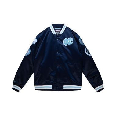 Mitchell and Ness University of North Carolina Champ City Satin Jacket Navy