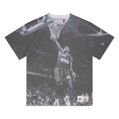 NBA Above The Rim Sublimated Ss Tee Rockets Clyde Drexler