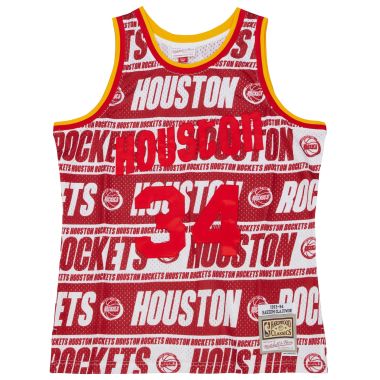 Houston Rockets Mitchell & Ness Hardwood Classics Wordmark Mesh V