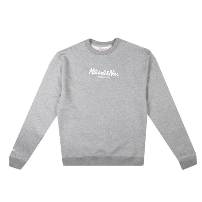 Mitchell & Ness Pin script Logo Crew Neck Jumper Grey