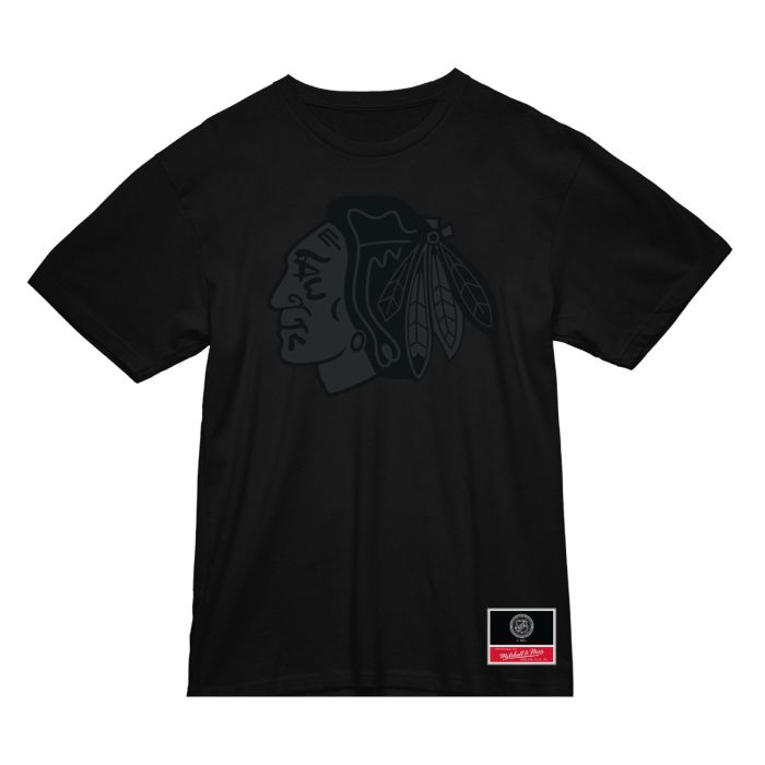 NHL Black Tonal Print T-Shirt Chicago Blackhawks