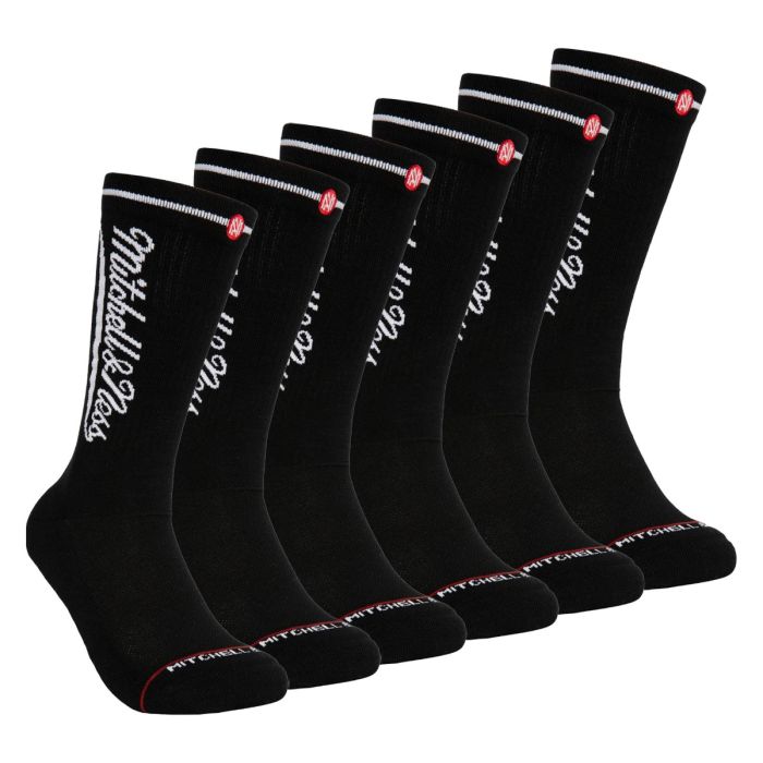 Mitchell & Ness 1904 Crew Socks 3-Pack Black 