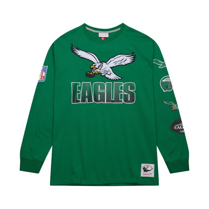 NFL All Over Long Sleeve T Shirt Vintage Logo Philadelphia Eagles