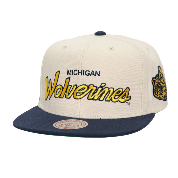 NCAA Just Don Cream Snapback Cap V University of Michigan