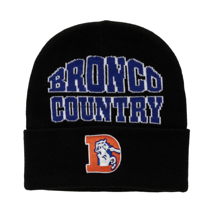 NFL Team Origins Knit Beanie Hat Denver Broncos