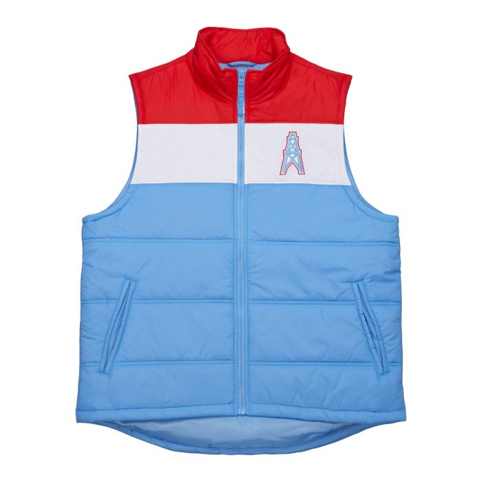 NFL In The Clutch Vintage Logo Houston Oilers Puffer Vest