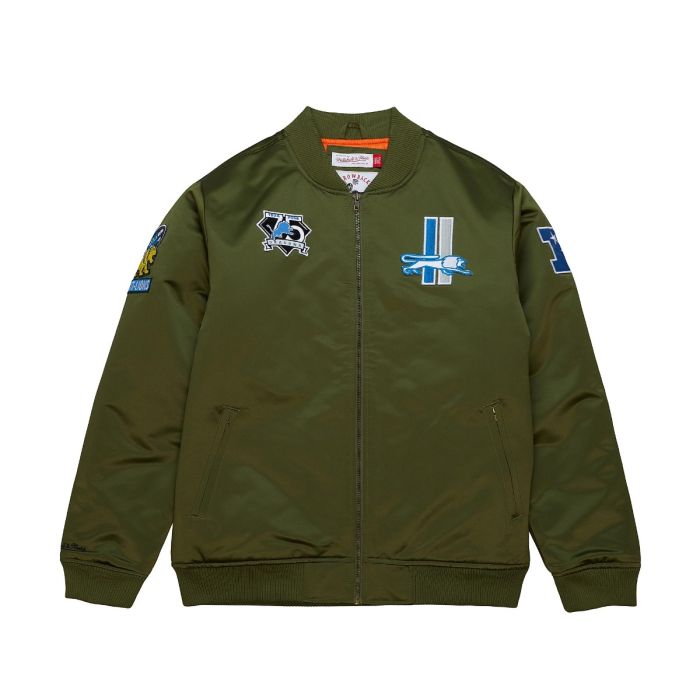 NFL Satin Bomber Jacket Detroit Lions