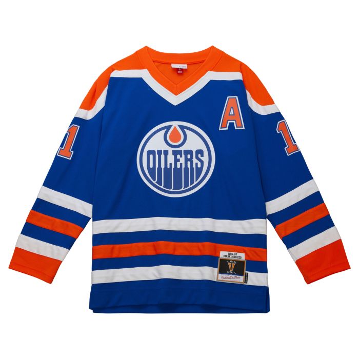 Blue Line Mark Messier Edmonton Oilers 1986 Jersey