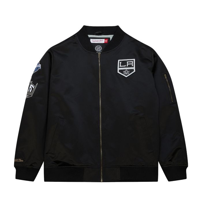 NHL Lightweight Satin Bomber Jacket Current Logo Los Angeles Kings