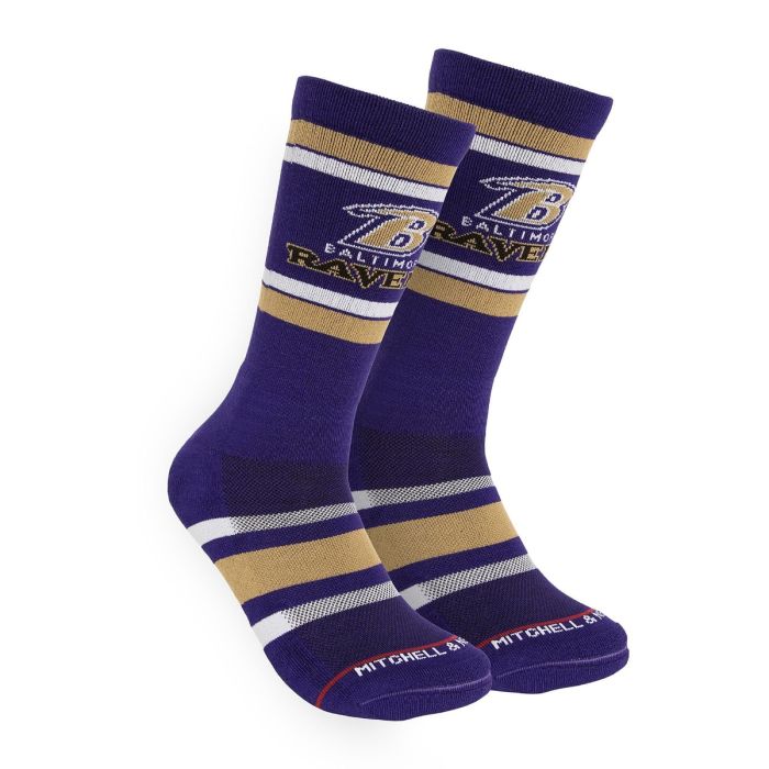 NFL Team Stripes Crew Socks Baltimore Ravens