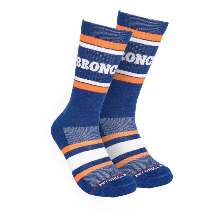 NFL Team Stripes Crew Socks Denver Broncos