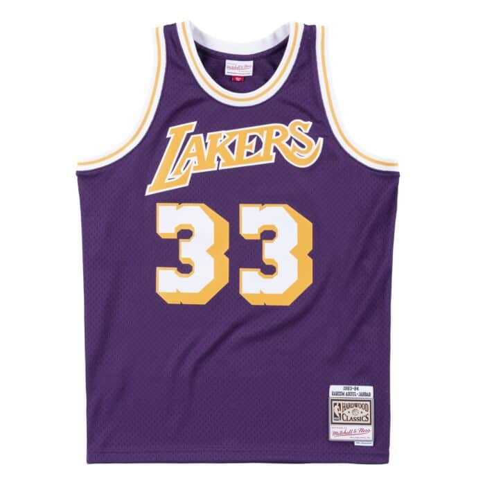 NBA Swingman Jersey Los Angeles Lakers Away Kareem Abdul Jabbar 1983 84