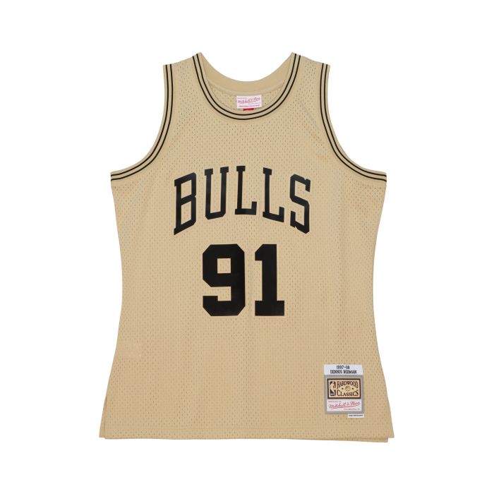 NBA Khaki Black Swingman Jersey Bulls 1997 Dennis Rodman