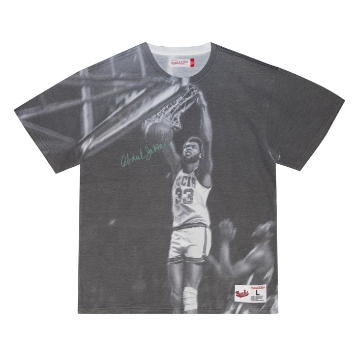 NBA Above The Rim Sublimated Ss Tee Bucks Kareem Abdul-Jabbar