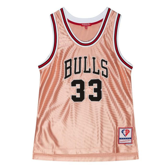 Womens 75th Anniversary Rose Gold Swingman Scottie Pippen Chicago Bulls 1997-98 Jersey