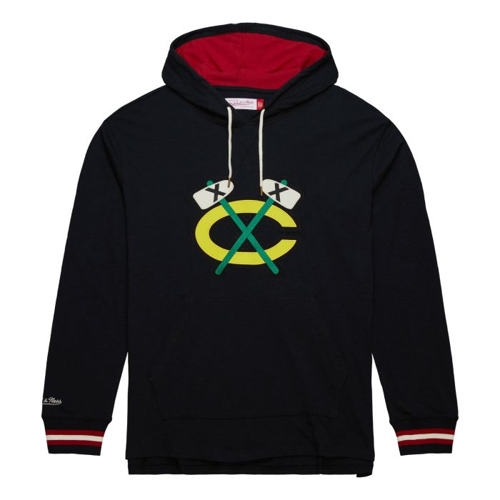 NHL Legendary Slub LS Hoodie Current Logo Blackhawks